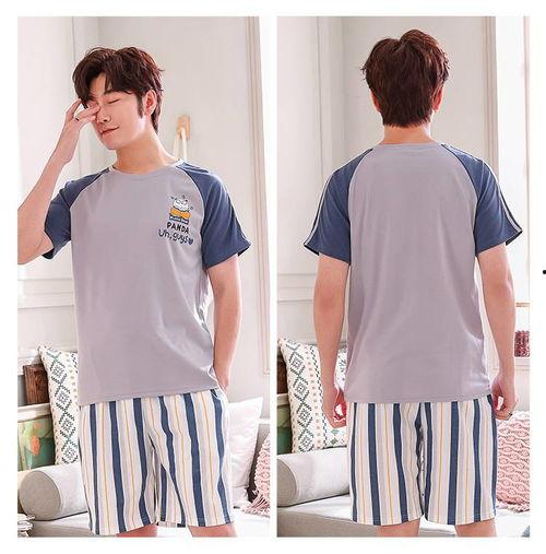 网红男睡衣短袖短裤照片,短袖短裤造型大揭秘