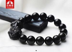 网红款黑曜石手链,网红潮流必备的护身符